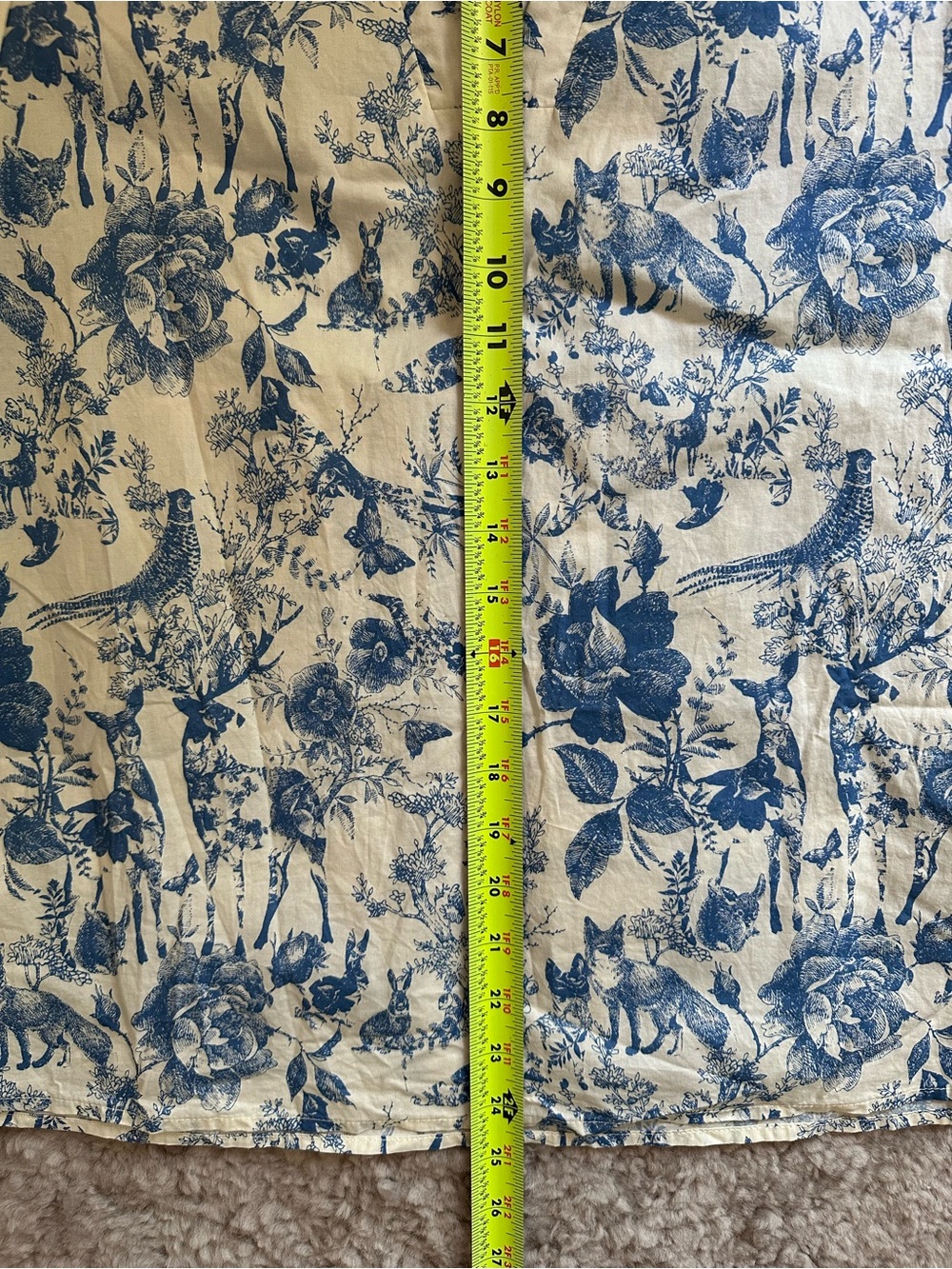 entro Blue & White Toile Puff Sleeve Blouse - Picture 10 of 10